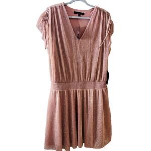 Large White House Black Market Cap Sleeve Shimmer Kimono Mini Dress Christmas